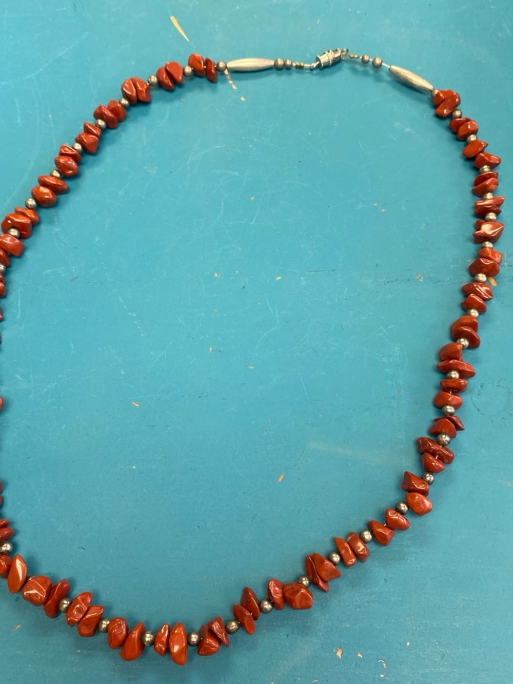 Handcrafted Red Jasper Chip Necklace - Unbranded